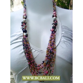 Bali Fashion Necklace Multi Strand Beads